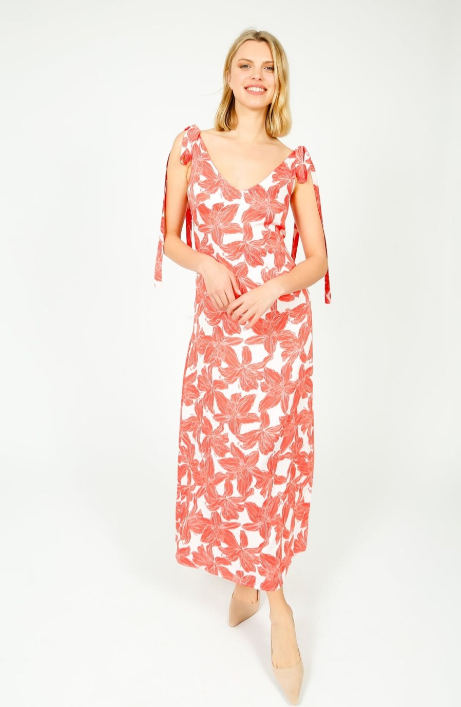 Women Primrose Park London Dresses | Ppl Darcy Dress In Lily 03 Red, Cream