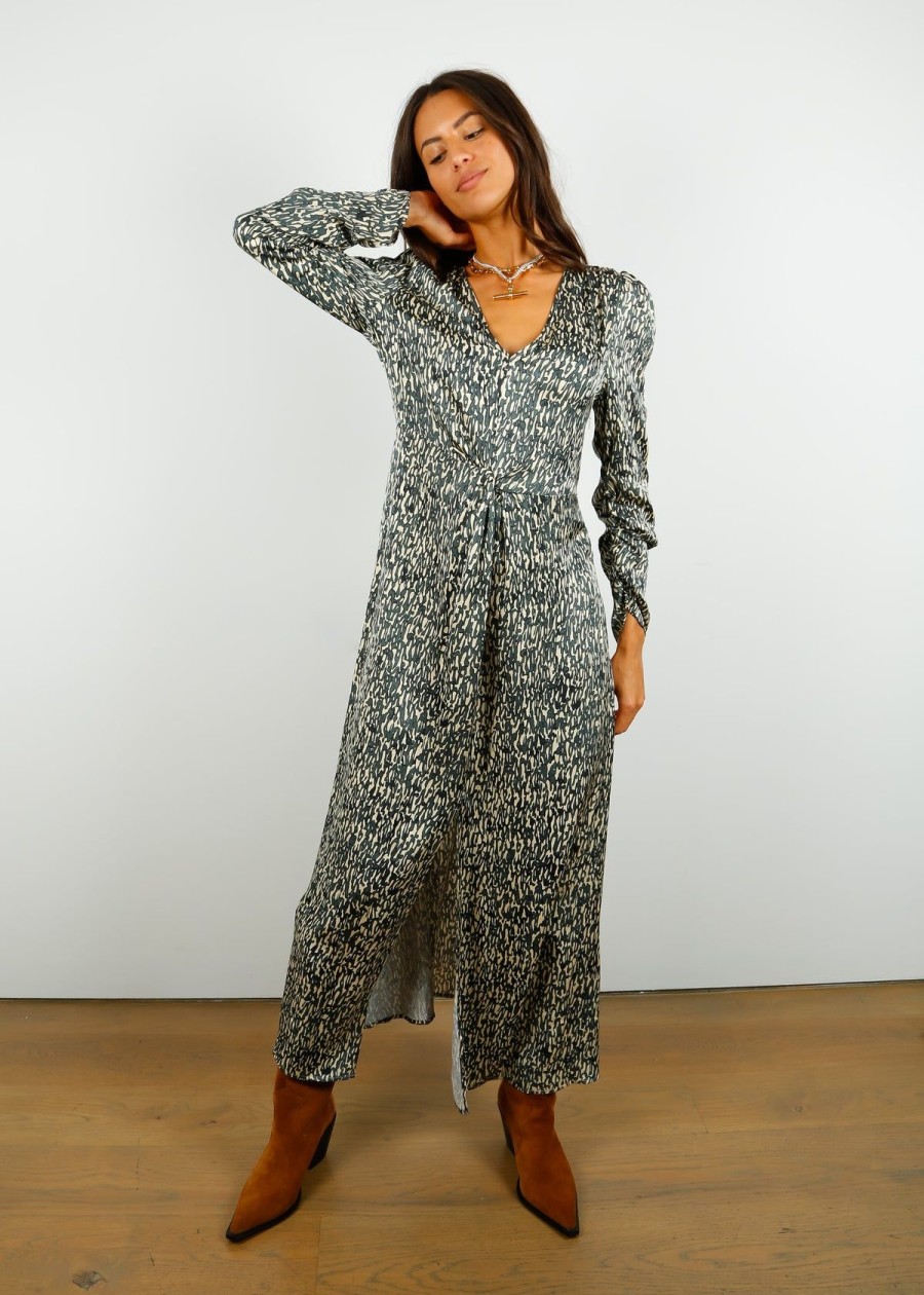 Women Second Female Dresses | Sec.F Luna Maxi Dress In Woodland Grey