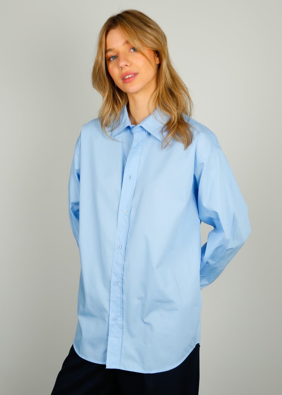 Women PARK Tops | Park Cotton Shirt In Blue
