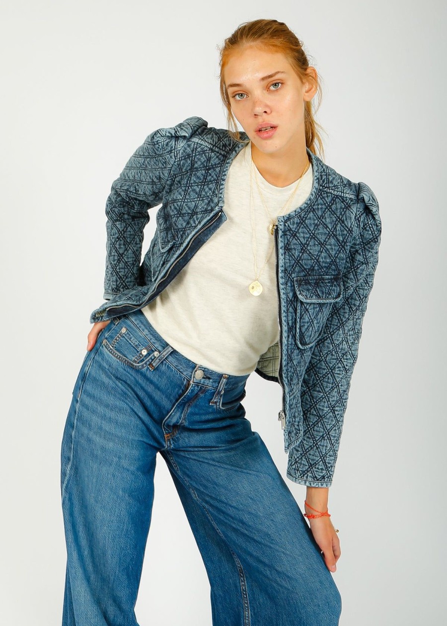 Women Marant Etoile Jackets | Im Deliona Jacket In Light Blue