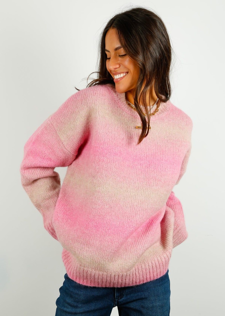 Women Rag & Bone Knitwear | R&B Holly Crew In Pink Multi