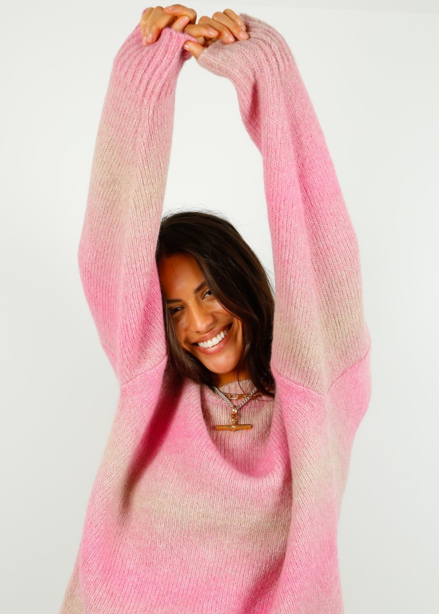 Women Rag & Bone Knitwear | R&B Holly Crew In Pink Multi