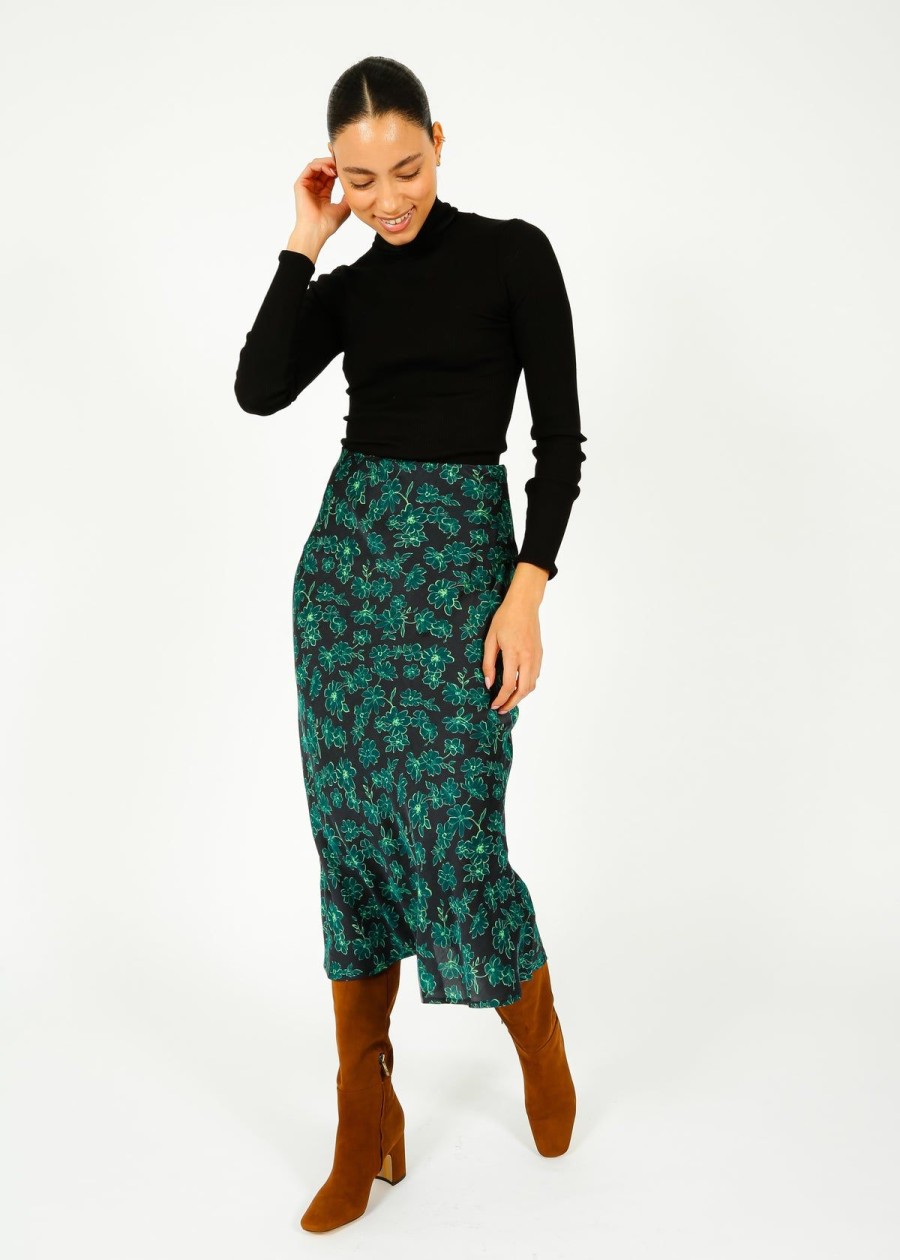 Women Primrose Park London Skirts | Ppl Rea Skirt In Sketch Floral 02 Green