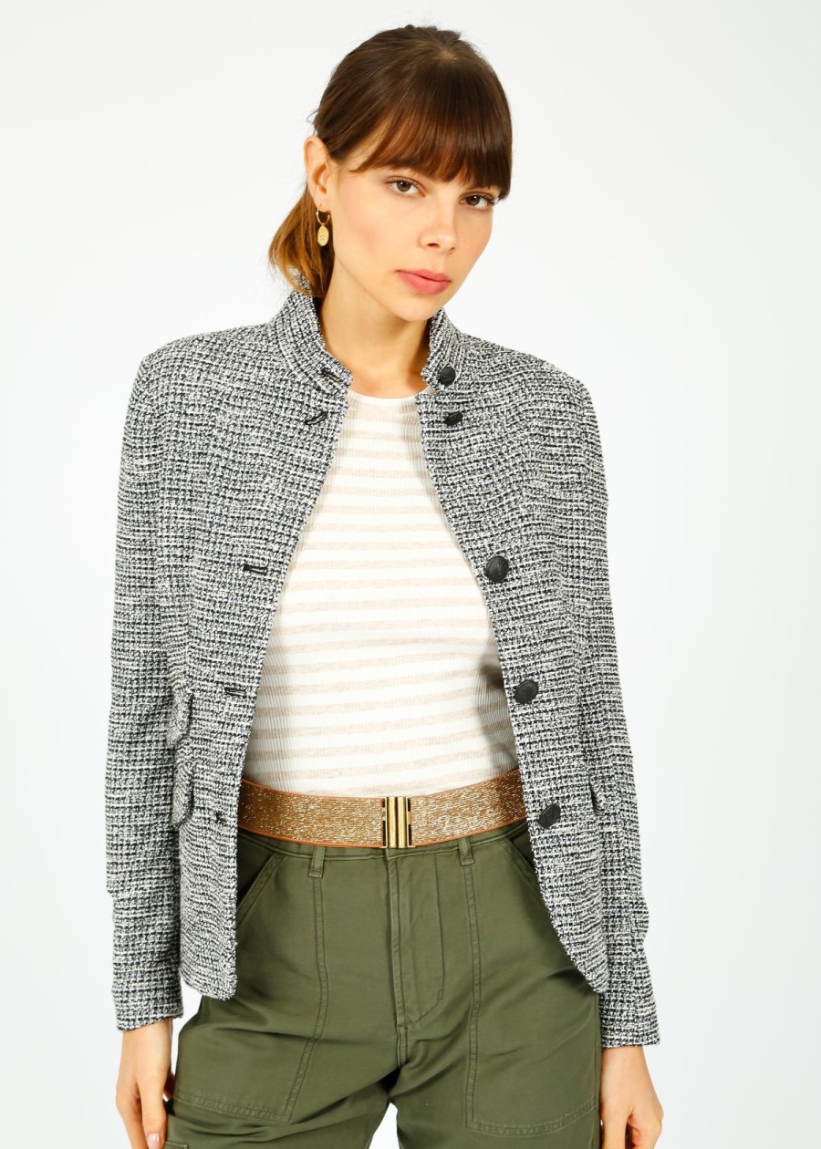 Women Rag & Bone Jackets | R&B Slade Italian Tweed Blazer In Black Multi