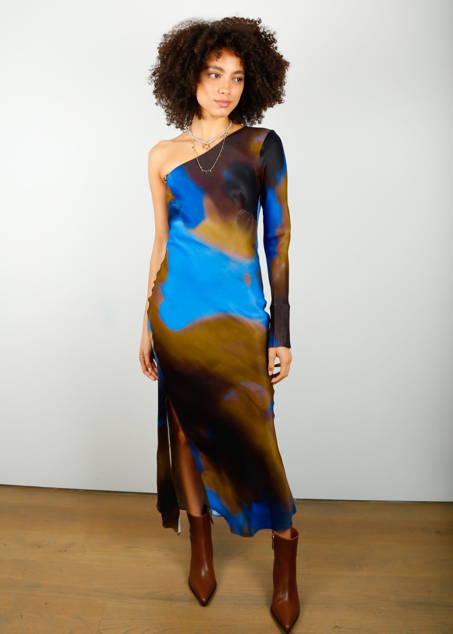 Women Second Female Dresses | Sec.F Haylen One Shoulder Dress In Mole