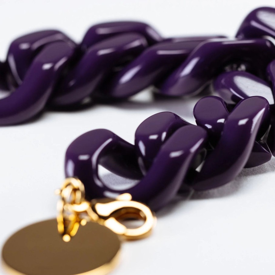Women Vanessa Baroni Jewellery | Vbaroni Flat Chain Bracelet In Purple