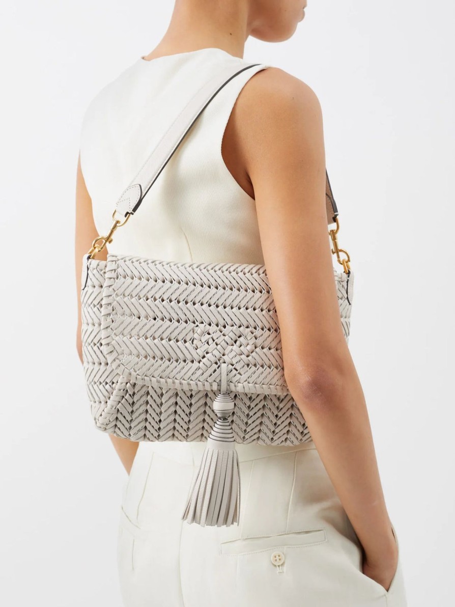 Women Anya Hindmarch Bags | Ah The Neeson Tassel Shoulder Bag In Chalk