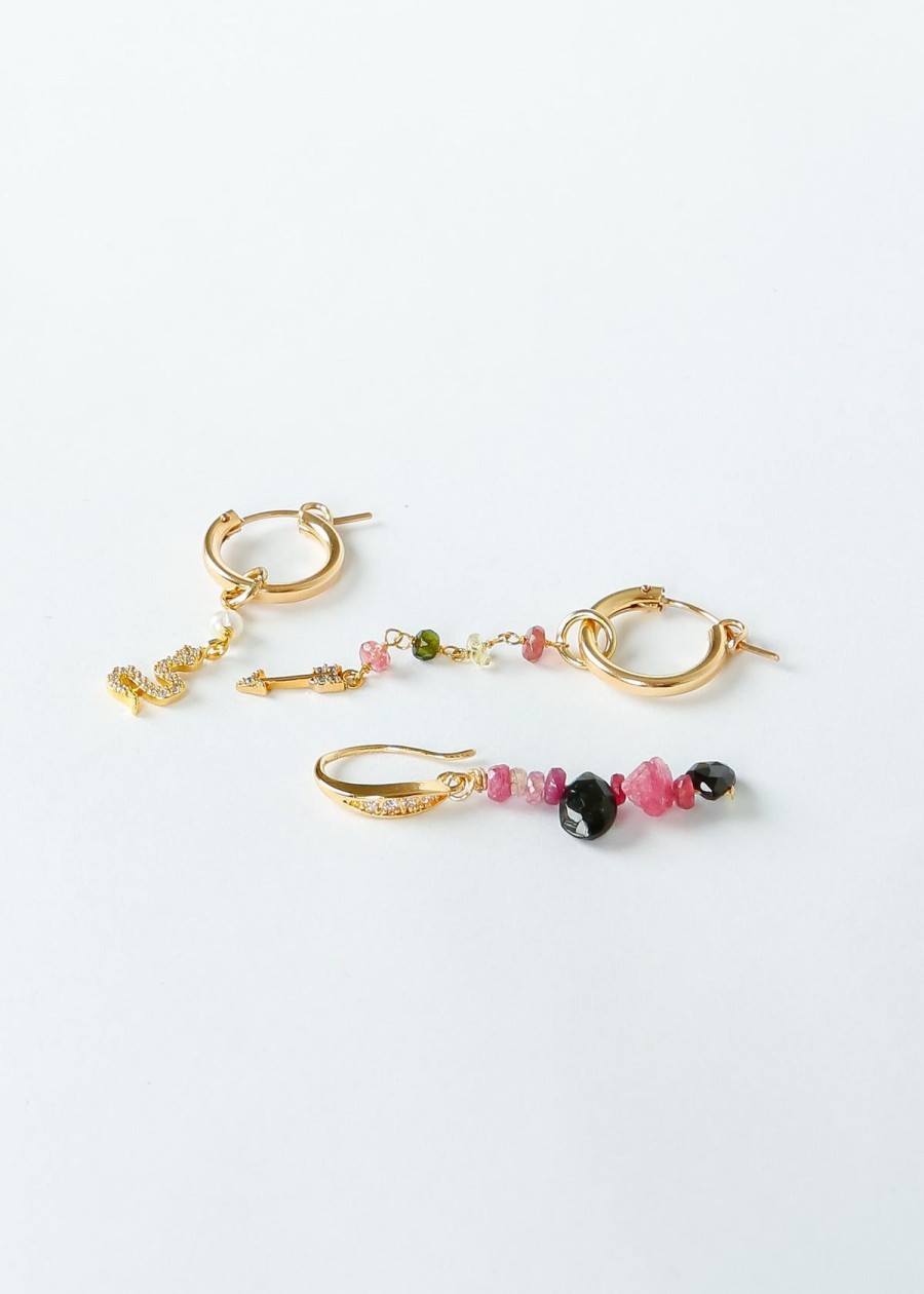 Women Zoi Jewellery | Zoi Higia Earrings In Sapphire Rose, Tourmaline