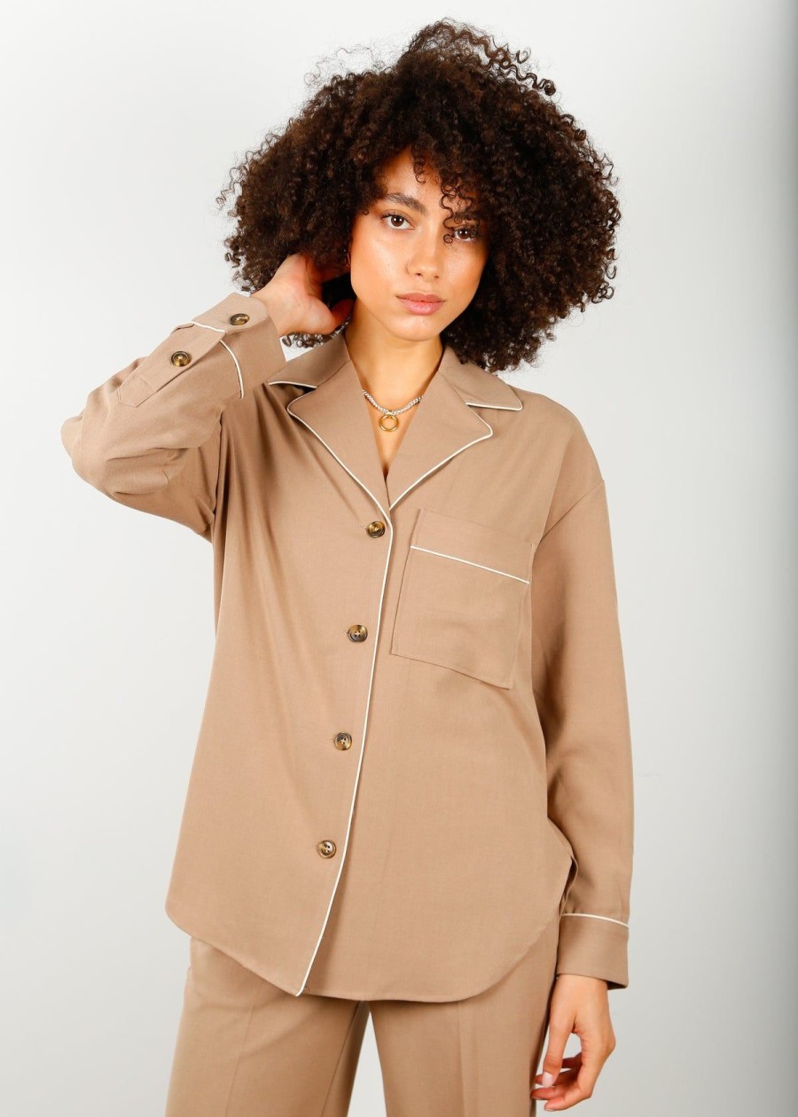Women Second Female Tops | Sec.F Pi Shirt In Silver Mink