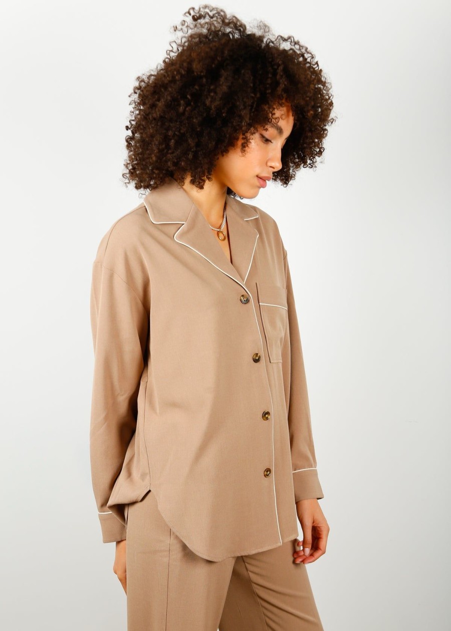 Women Second Female Tops | Sec.F Pi Shirt In Silver Mink