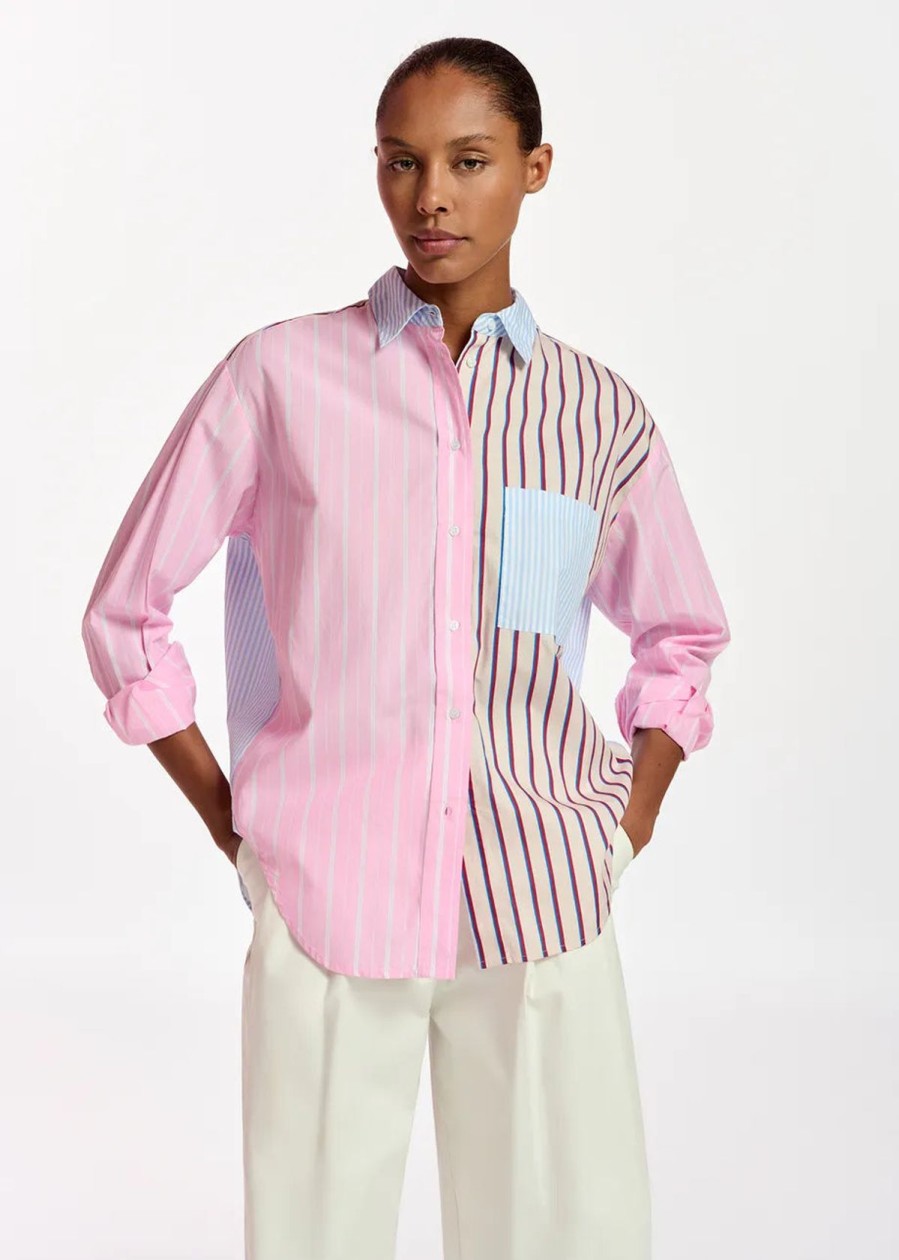Women Essentiel Antwerp Tops | Ea Famille Patchwork Stripe Shirt