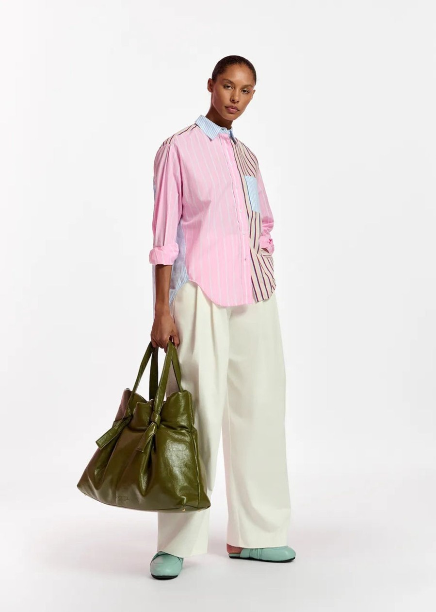 Women Essentiel Antwerp Tops | Ea Famille Patchwork Stripe Shirt
