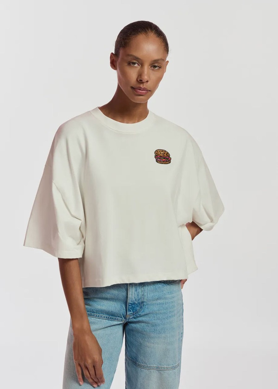 Women Essentiel Antwerp Tops | Ea Fuente Embroidered Tee In Off White