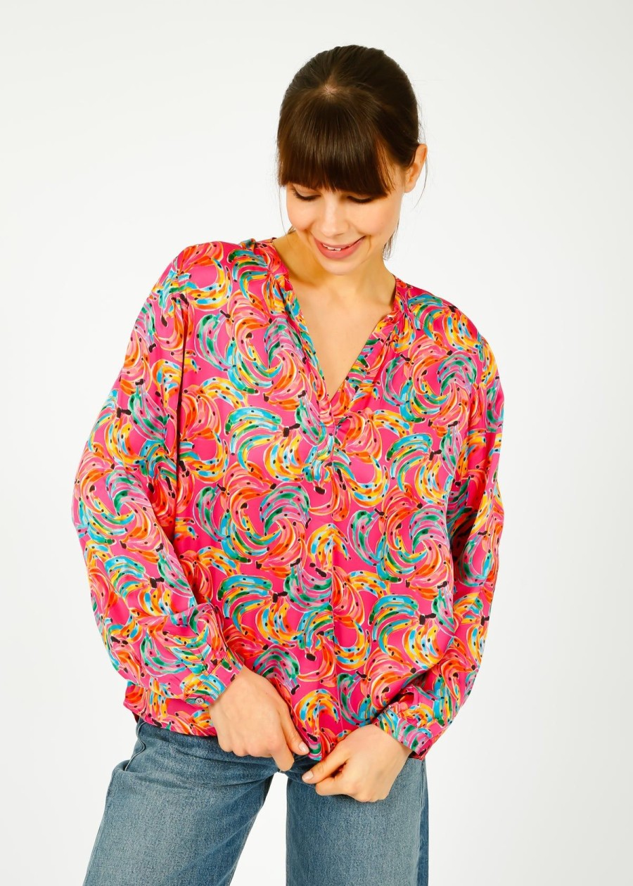 Women Primrose Park London Tops | Ppl Sandy Open Shirt In Bananas 01 Multi