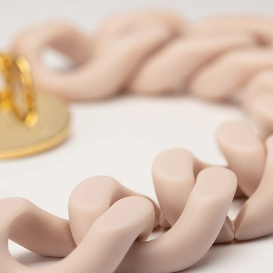 Women Vanessa Baroni Jewellery | Vbaroni Flat Chain Bracelet In Matt Baby Rose