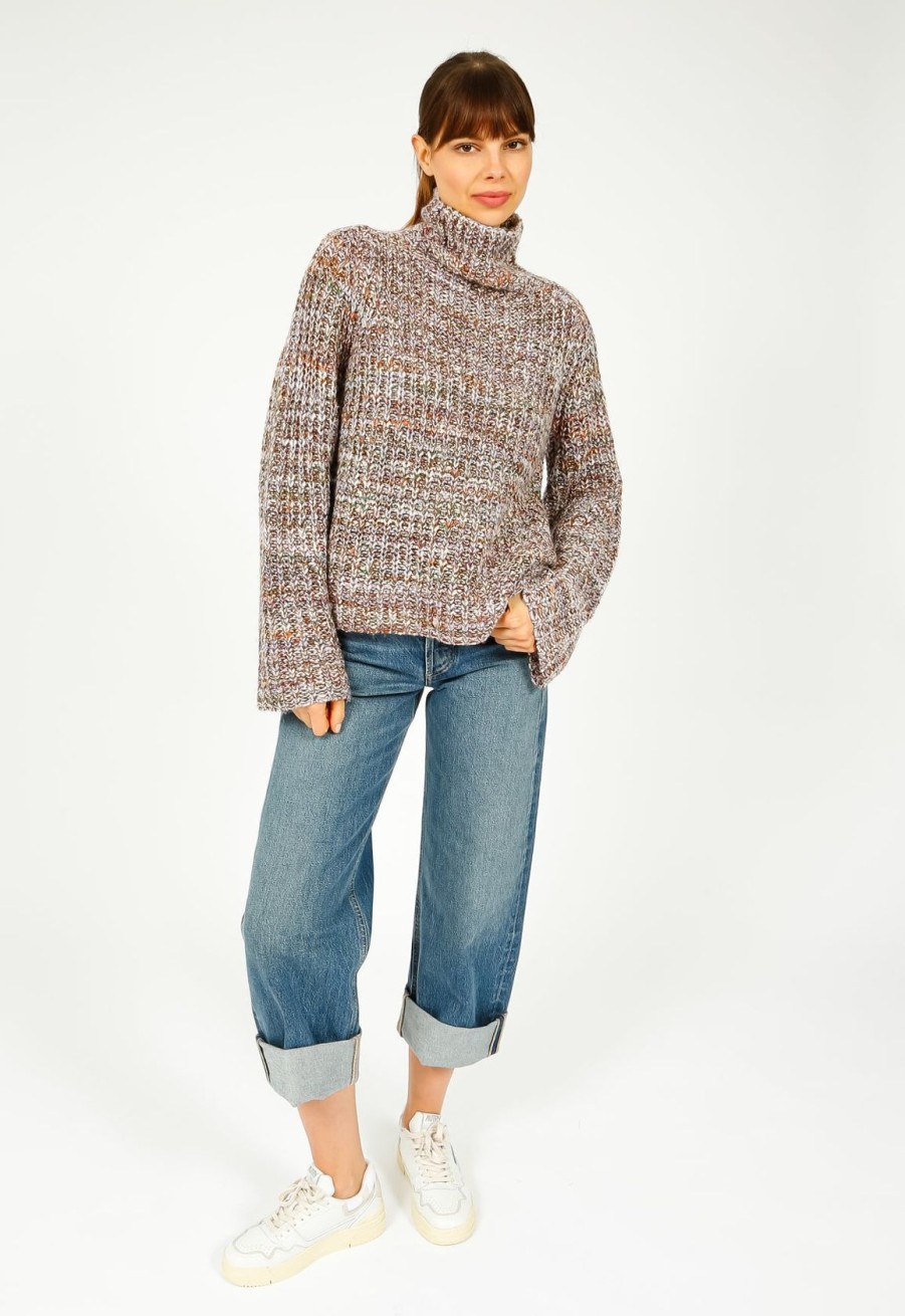 Women Rag & Bone Knitwear | R&B Dapne T Neck In Purple Multi