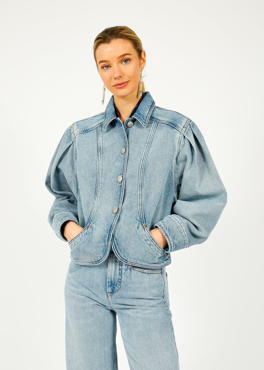 Women Marant Etoile Jackets | Im Valette Jacket In Ice Blue