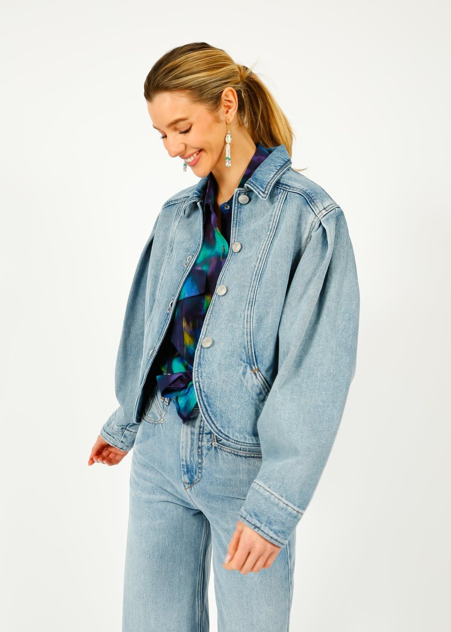 Women Marant Etoile Jackets | Im Valette Jacket In Ice Blue
