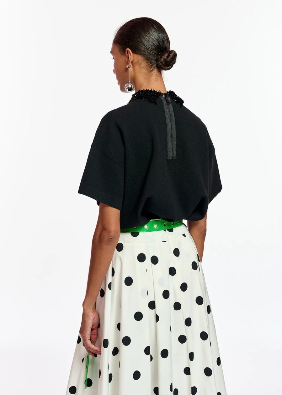Women Essentiel Antwerp Tops | Ea Filano Top With Embo Collar