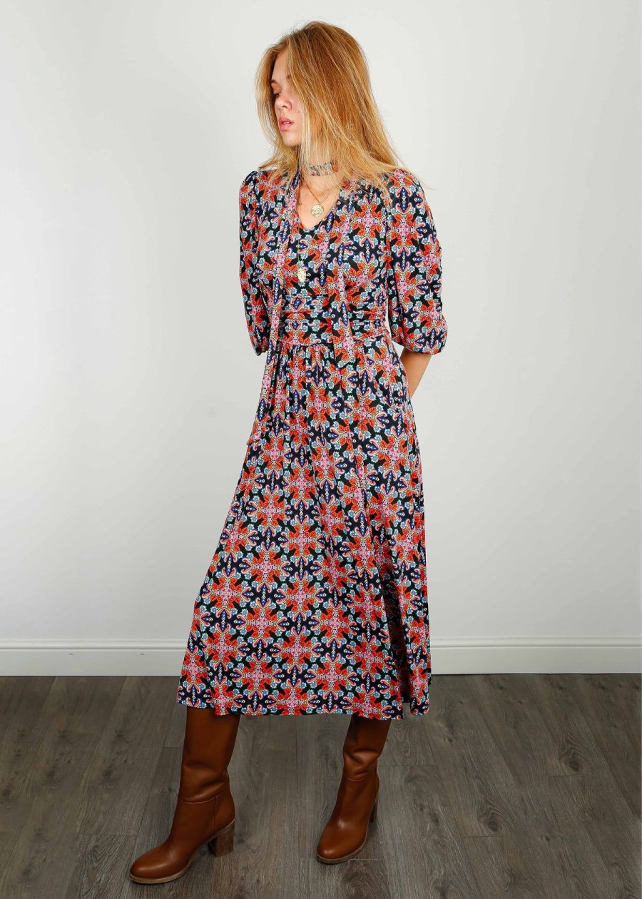 Women Onjenu Dresses | Onjenu Esme Midi Dress In Deneb Orange