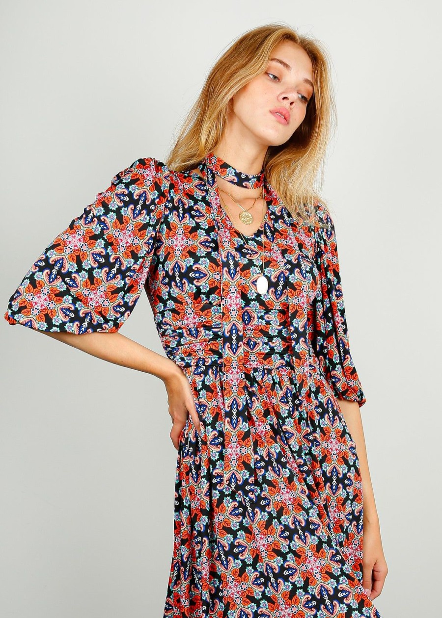 Women Onjenu Dresses | Onjenu Esme Midi Dress In Deneb Orange