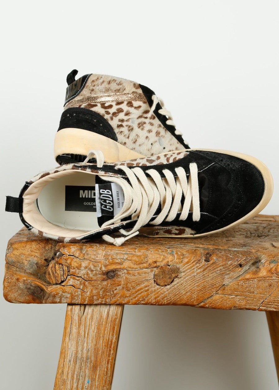 Women Golden Goose Trainers | Gg Mid Star Leopard