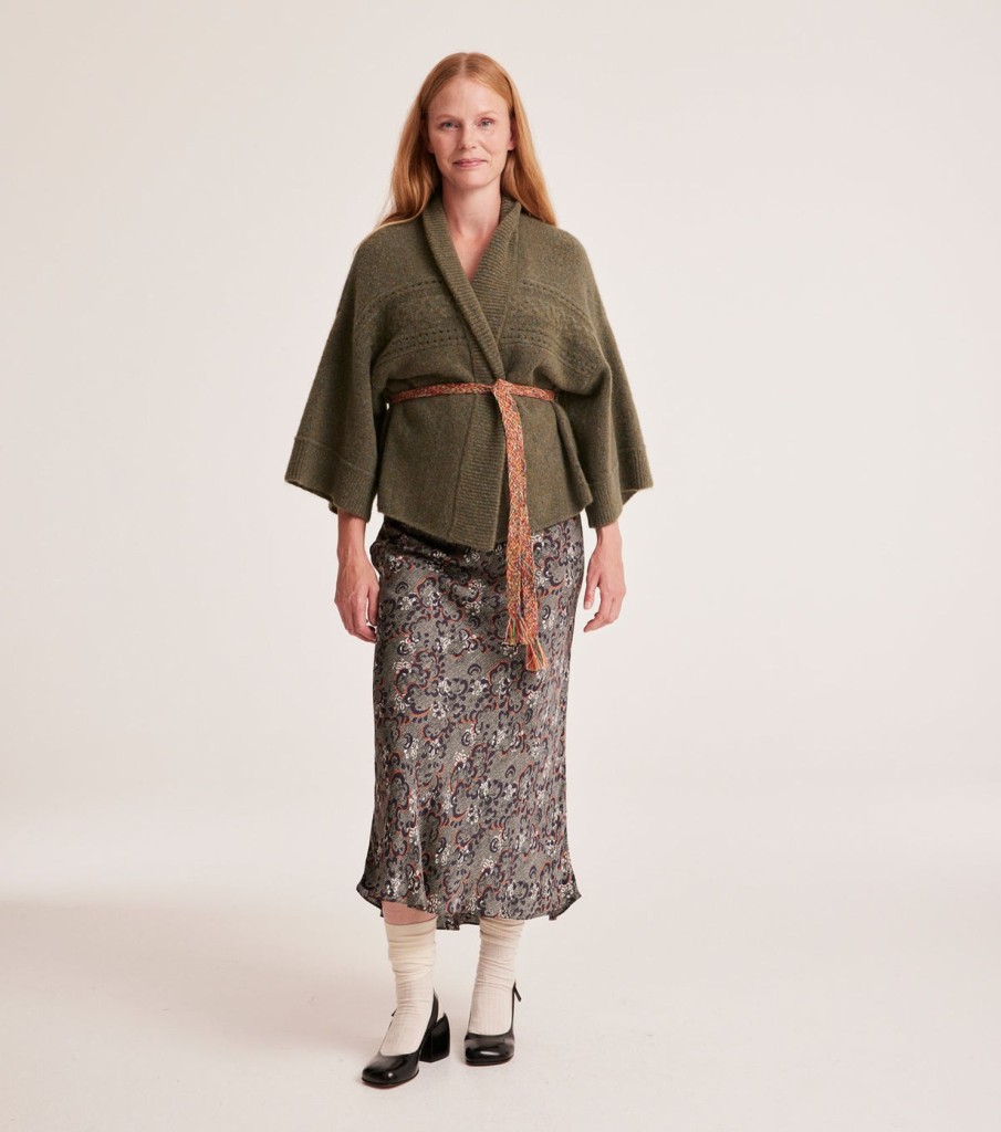 Women Odd Molly Knitwear | Om Carol Cardi In Ivy Green