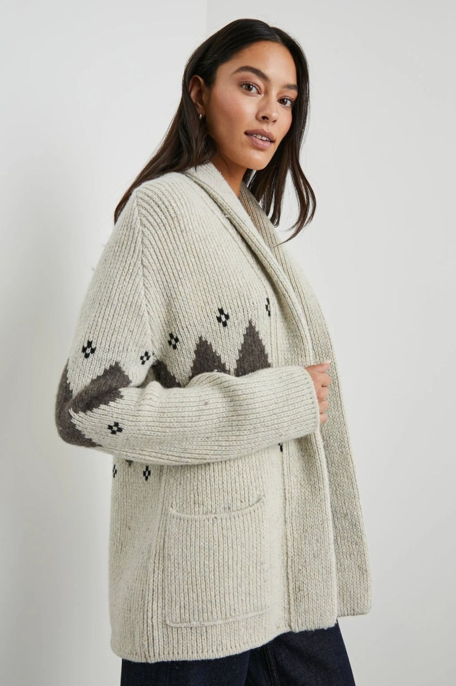 Women Rails Knitwear | Rails Silas Knit Cardi In Oatmeal