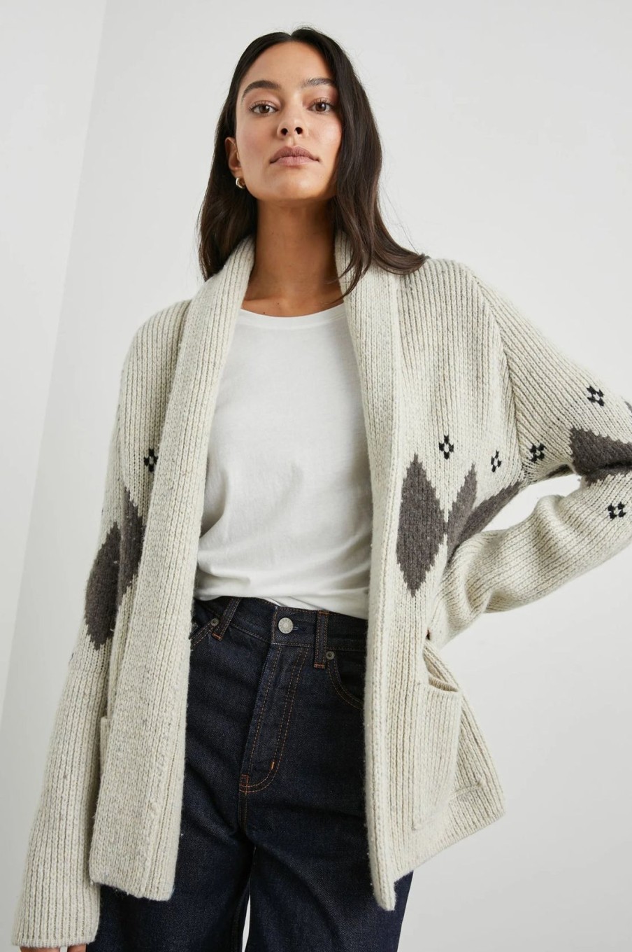 Women Rails Knitwear | Rails Silas Knit Cardi In Oatmeal